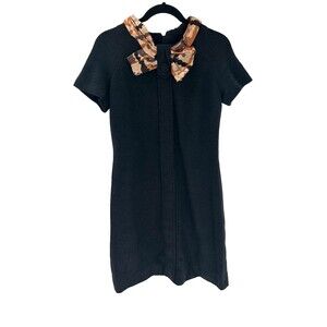 Women's Vintage Carillon New York Black Sheath Dress With Bow Size S?